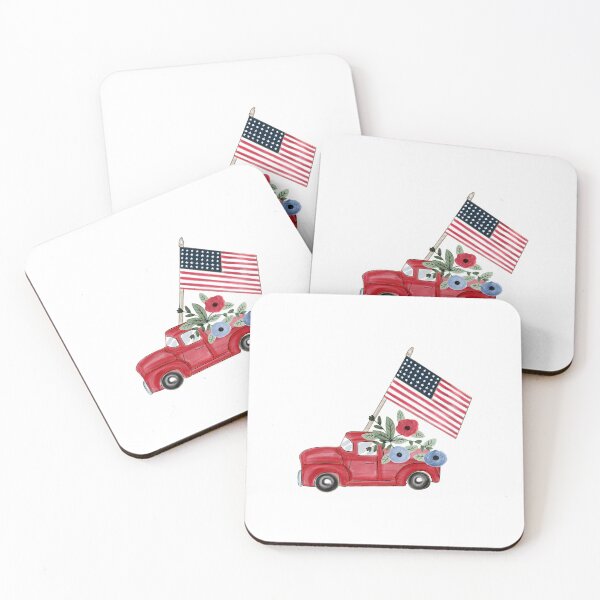 Item preview, Patriotic Red Truck designed and sold by Road Home Quilting.