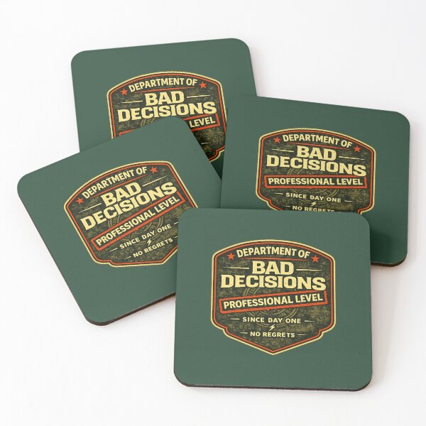 Item preview, Department of Bad Decisions Professional Level Funny Shirt No Regrets Vintage Badge Tee designed and sold by GhostDawgs.