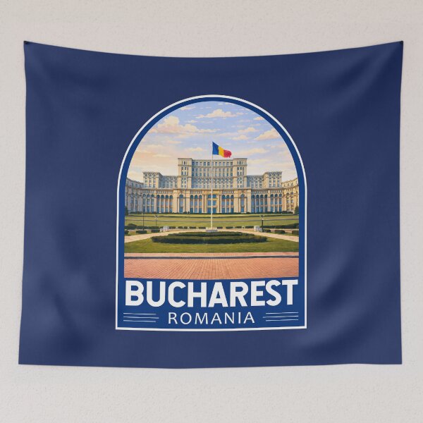 Item preview, Bucharest Romania Travel Art Emblem designed and sold by KrisSidDesigns.