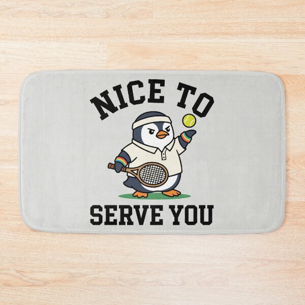 Item preview, Nice To Serve You - Funny Tennis Penguin Mascot designed and sold by DigitalGlade.