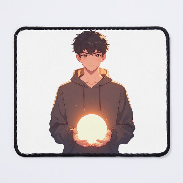 Item preview, Anime Boy Holding Glowing Light Aesthetic designed and sold by BetweenForms.