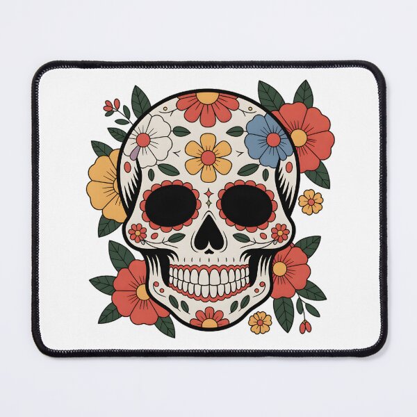 Item preview, Floral Sugar Skull – Day of the Dead Colorful Calavera Design designed and sold by ArcticFoxStudio.
