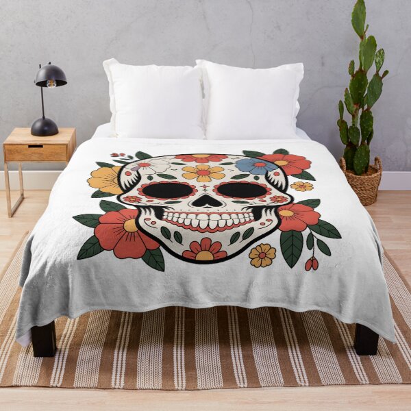 Item preview, Floral Sugar Skull – Day of the Dead Colorful Calavera Design designed and sold by ArcticFoxStudio.