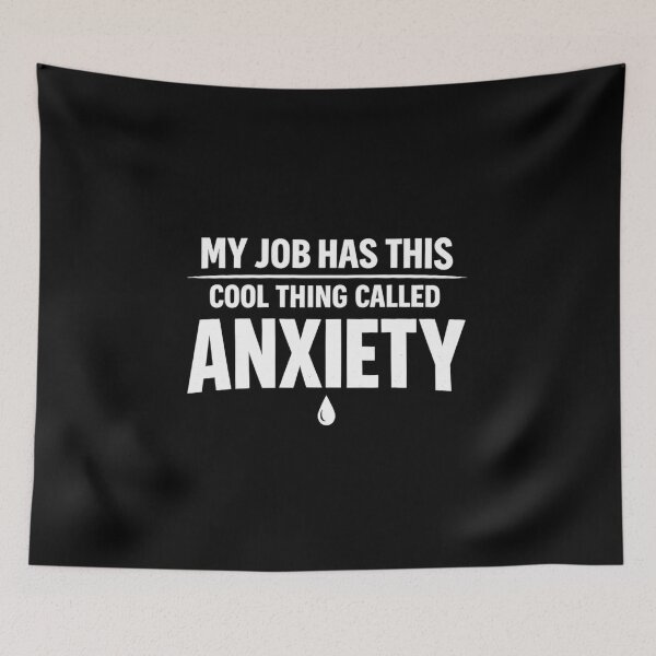 Item preview, My Job Has This Cool Thing Called Anxiety Funny Work Shirt, Sarcastic Office Humor Tee, Burnout Meme, Introvert Shirt designed and sold by VibeOffline Studio.