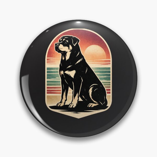 Item preview, Rottweiler Retro Sunset Linocut T-Shirt | Vintage Dog Ocean Design designed and sold by ZEBBEDE - Minimal Streetwear .