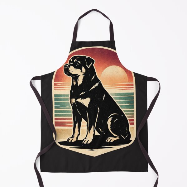 Item preview, Rottweiler Retro Sunset Linocut T-Shirt | Vintage Dog Ocean Design designed and sold by ZEBBEDE - Minimal Streetwear .