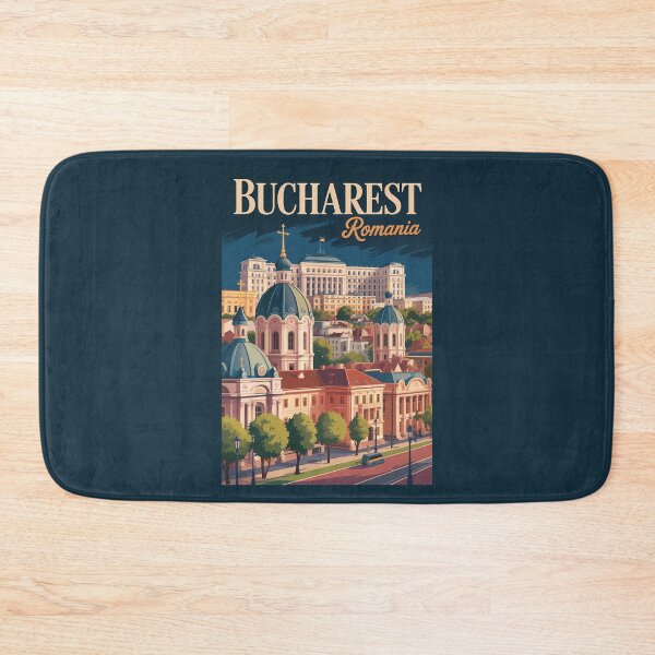 Item preview, Bucharest Skyline Illustration Travel Art Vintage designed and sold by KrisSidDesigns.