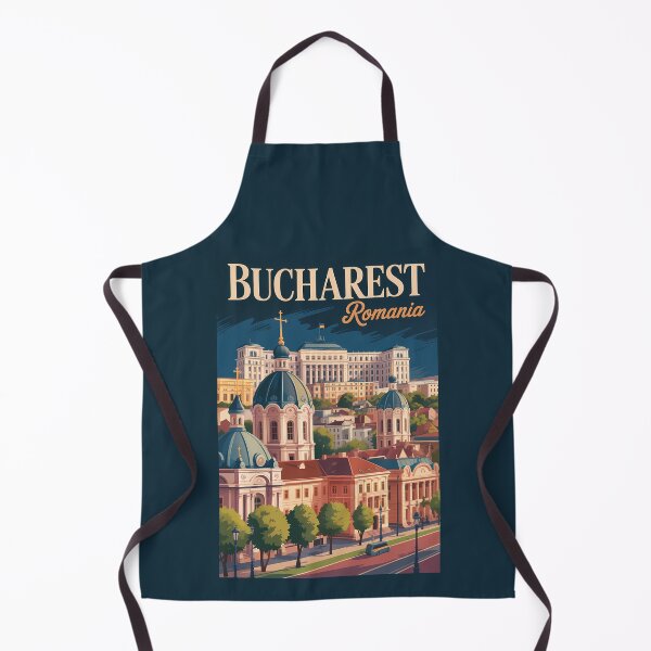 Item preview, Bucharest Skyline Illustration Travel Art Vintage designed and sold by KrisSidDesigns.