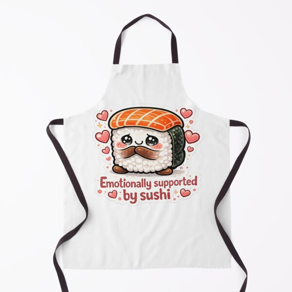 Item preview, Emotionally Supported by Sushi Cute Kawaii Cartoon designed and sold by MarinaBlackArt.
