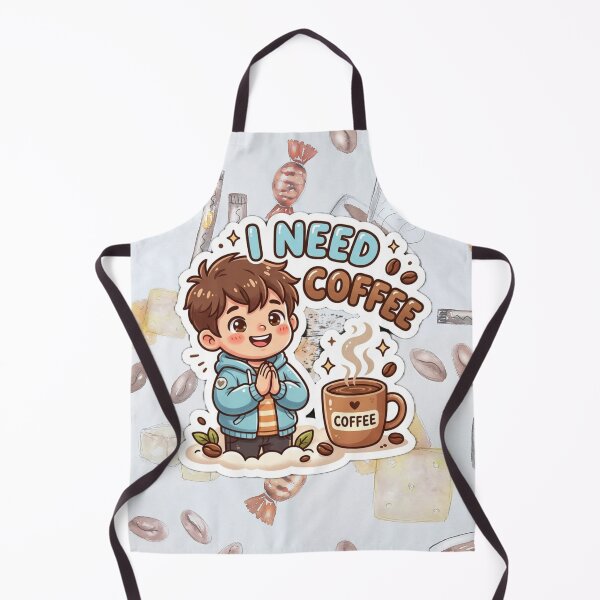 Item preview, I Need Coffee ☕ Cute Tired Boy Sticker – Funny Sleepy Cartoon, Relatable Morning Mood, Kawaii Aesthetic Sticker designed and sold by Sidra digital art 8277237.
