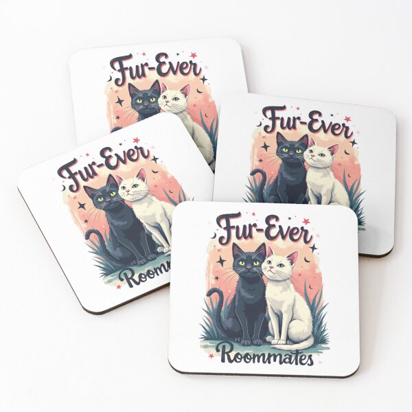 Item preview, Fur-Ever Roommates Funny Cat Roommate Gift Black and White Cat Best Friend Shirt designed and sold by VelvetClawStudio.