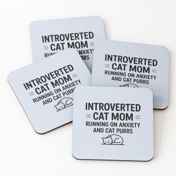 Item preview, Introverted Cat Mom Running On Anxiety And Cat Purrs Funny Introvert Gift Mental Health designed and sold by GrafTeesLab.
