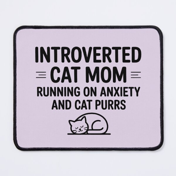 Item preview, Introverted Cat Mom Running On Anxiety And Cat Purrs Funny Introvert Gift Mental Health designed and sold by GrafTeesLab.