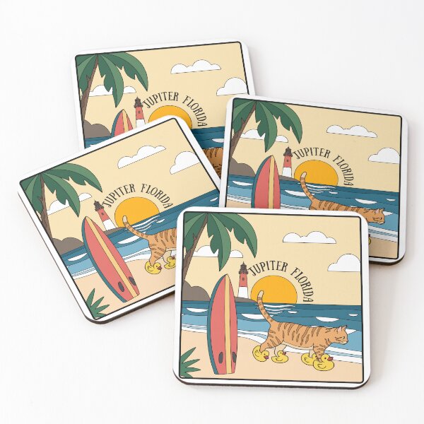 Item preview, Jupiter Florida Beach Cat Illustration designed and sold by Blupunk.