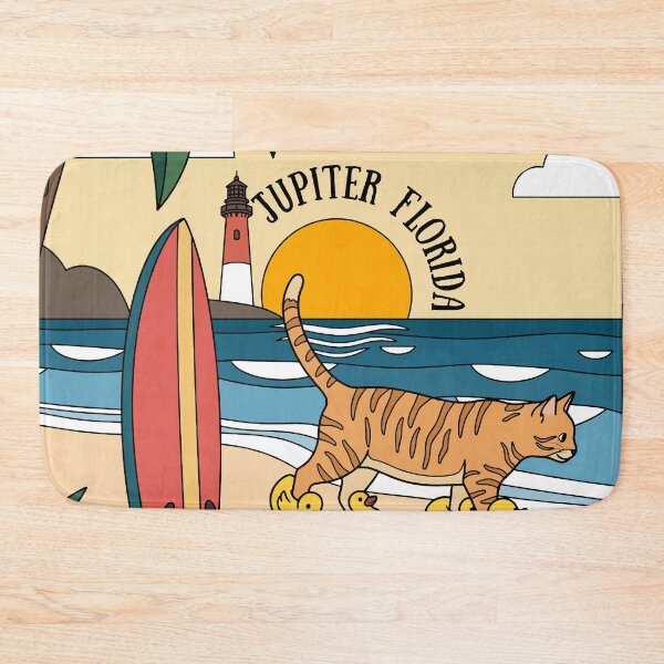 Item preview, Jupiter Florida Beach Cat Illustration designed and sold by Blupunk.