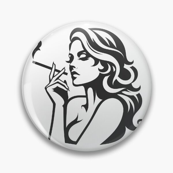 Artikelvorschau, Vintage-Silhouette einer rauchenden Frau im Retro-Noir-Stil. entworfen und verkauft von Spark2Seduction.