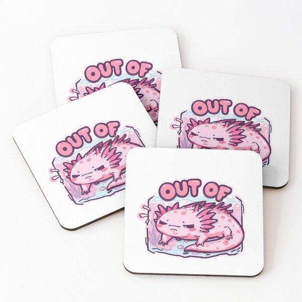 Item preview, ​Funny Tired Axolotl - Out of Energy Pink Salamander designed and sold by Verdezeus86 .
