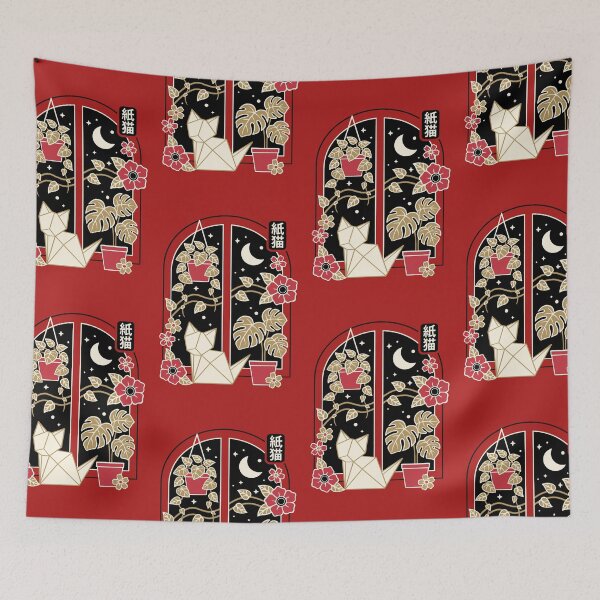 Item preview, Geometric Origami Cat at window designed and sold by NemiMakeit.