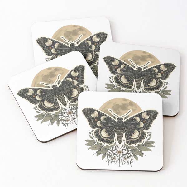Item preview, Lunar Moth Botanical Illustration – Vintage Celestial Occult Art designed and sold by MoDa93.