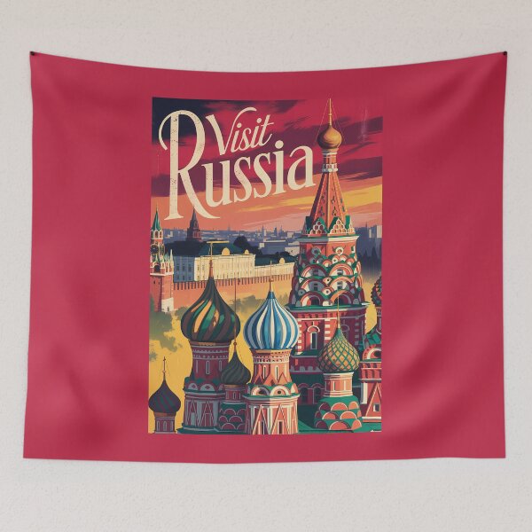 Item preview, Russia St Basil's Cathedral Illustration Travel Art Vintage designed and sold by KrisSidDesigns.
