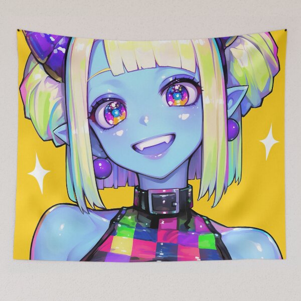 Item preview, Kawaii Anime Demon Girl Portrait designed and sold by bubblegoth.