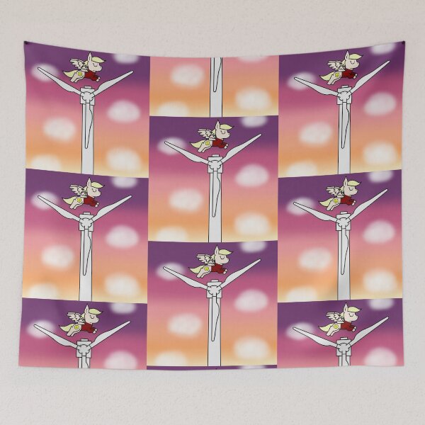 Item preview, Flying Over The Eco Windmill designed and sold by Lightning Bolt's Merchandise.