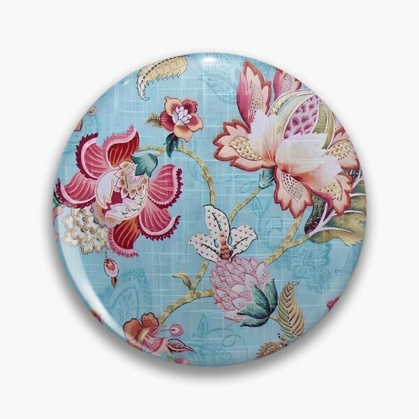 Item preview, Jacobean Floral Pattern on Blue designed and sold by Vicky Brago-Mitchell®.