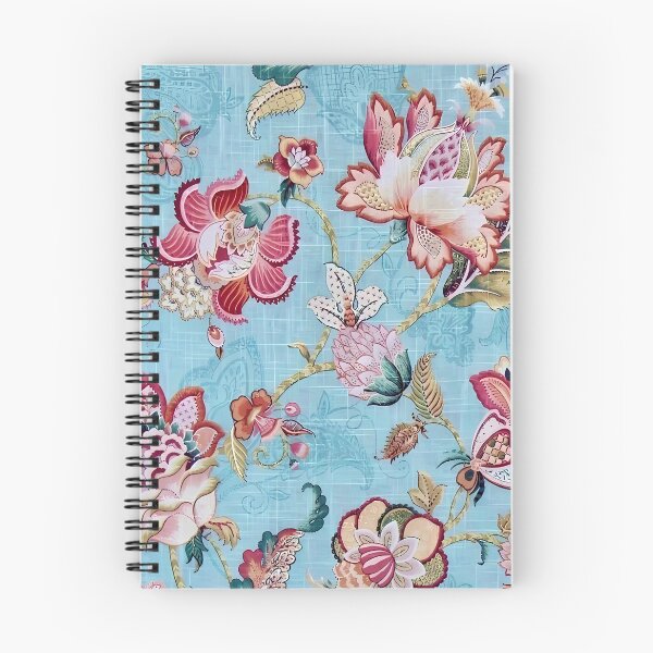 Item preview, Jacobean Floral Pattern on Blue designed and sold by Vicky Brago-Mitchell®.