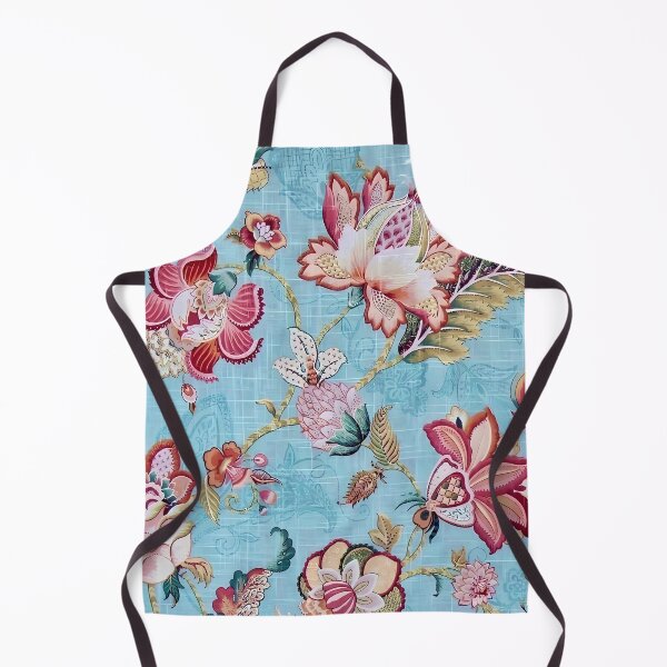 Item preview, Jacobean Floral Pattern on Blue designed and sold by Vicky Brago-Mitchell®.