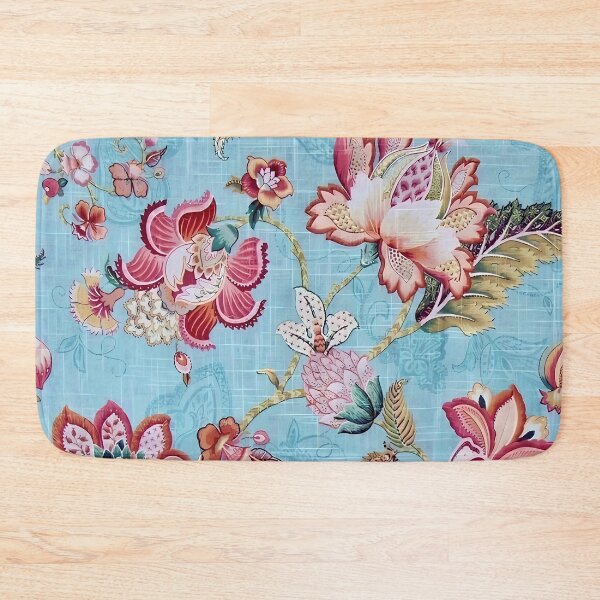Item preview, Jacobean Floral Pattern on Blue designed and sold by Vicky Brago-Mitchell®.