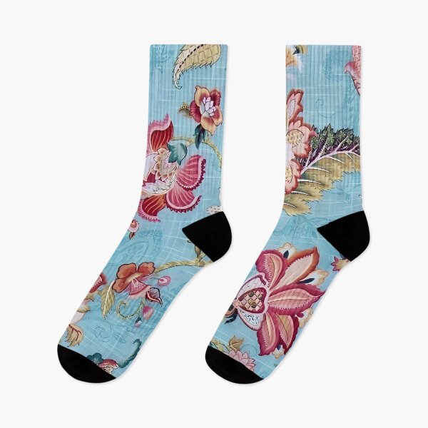 Item preview, Jacobean Floral Pattern on Blue designed and sold by Vicky Brago-Mitchell®.