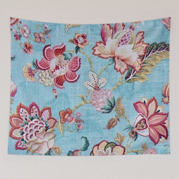 Item preview, Jacobean Floral Pattern on Blue designed and sold by Vicky Brago-Mitchell®.