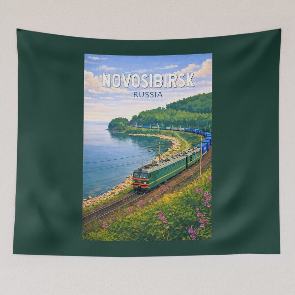Item preview, Novosibirsk Russia Illustration Travel Art Vintage designed and sold by KrisSidDesigns.