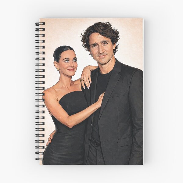 Item preview, Katy Perry and Justin Trudeau, chic in all black (fan art) designed and sold by PopCultureAndStuff.