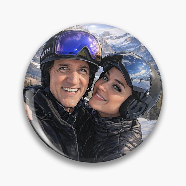 Item preview, Katy Perry and Justin Trudeau on a ski trip (fan art) designed and sold by PopCultureAndStuff.