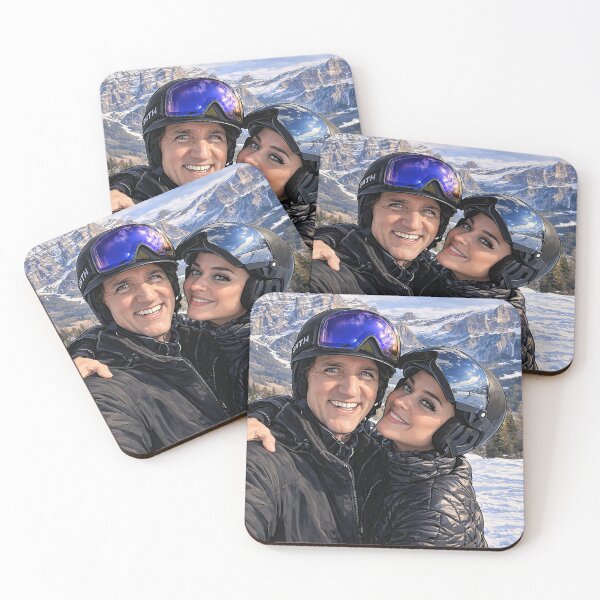 Item preview, Katy Perry and Justin Trudeau on a ski trip (fan art) designed and sold by PopCultureAndStuff.