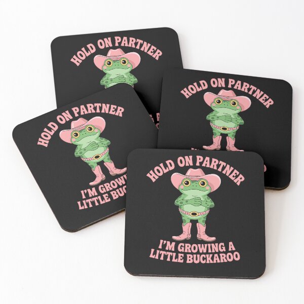 Item preview, Hold On Partner I'm Growing A Little Buckaroo Frog Cowboy designed and sold by Dressed For  Duty.