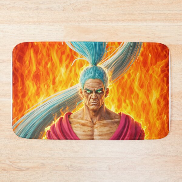 Item preview, Spiral Blue Hair Warrior Portrait with Fire Background designed and sold by Keltoi-art.