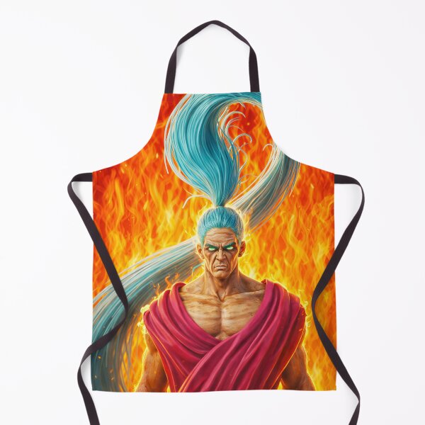 Item preview, Spiral Blue Hair Warrior Portrait with Fire Background designed and sold by Keltoi-art.