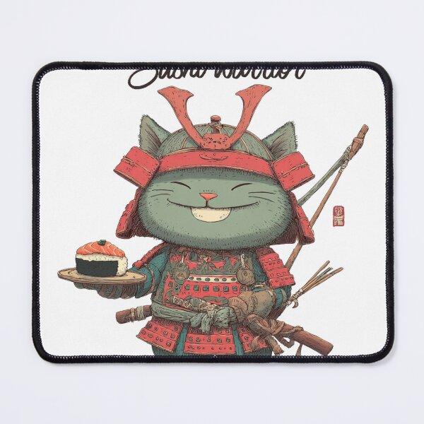 Item preview, Sushi Warrior – Cute Samurai Cat Kawaii Japanese Food Design designed and sold by De Aqui y de Alla Studio.