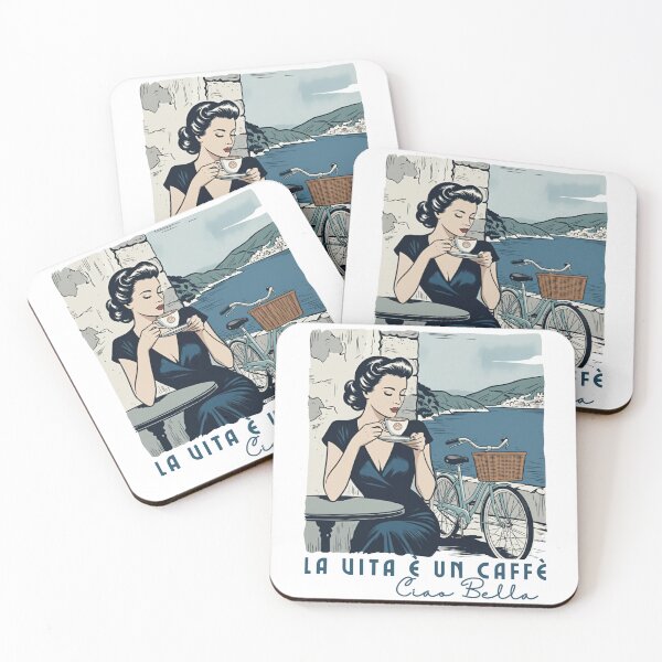 Item preview, Ciao Bella Coffee Positano Italian Coast Retro Café Bicycle designed and sold by BeaverFriends.