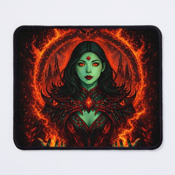 Item preview, Jade Fire Sorceress Ritual - Gothic Dark Fantasy Art designed and sold by TheHorsemanRidesAgain.
