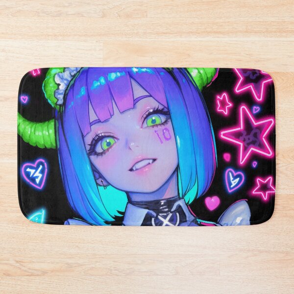 Item preview, Neon Anime Demon Maid designed and sold by bubblegoth.
