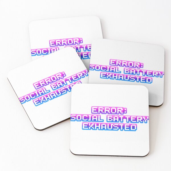 Item preview, Error Social Battery Exhausted Y2K Pixel Font designed and sold by Retro Mood Co.