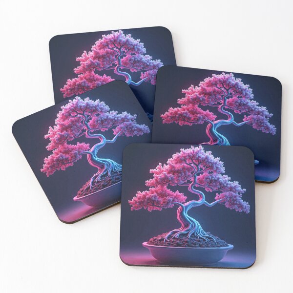 Item preview, Cyberpunk Vaporwave Pixel Art Bonsai Tree designed and sold by Retro Mood Co.