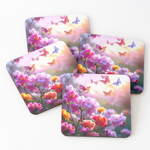Item preview, Colourful Flowers and butterflies in sunset designed and sold by Creative Visualize.