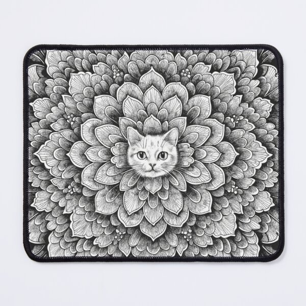 Item preview, Boho Mandala Cat Illustration | Floral Tribal Cat Art | Vintage Ethnic Animal Design designed and sold by Anime9122.