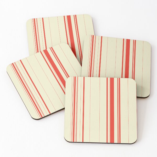 Item preview, Red Stripe Pattern with Dashed Lines – Beige & Red Modern Geometric Design designed and sold by WildHugeDot.