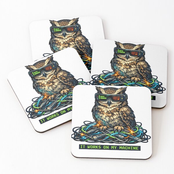 Item preview, It Works On My Machine Developer Programmer Owl designed and sold by Retro Mood Co.