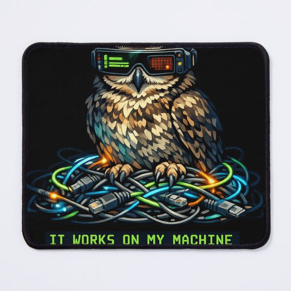 Item preview, It Works On My Machine Developer Programmer Owl designed and sold by Retro Mood Co.